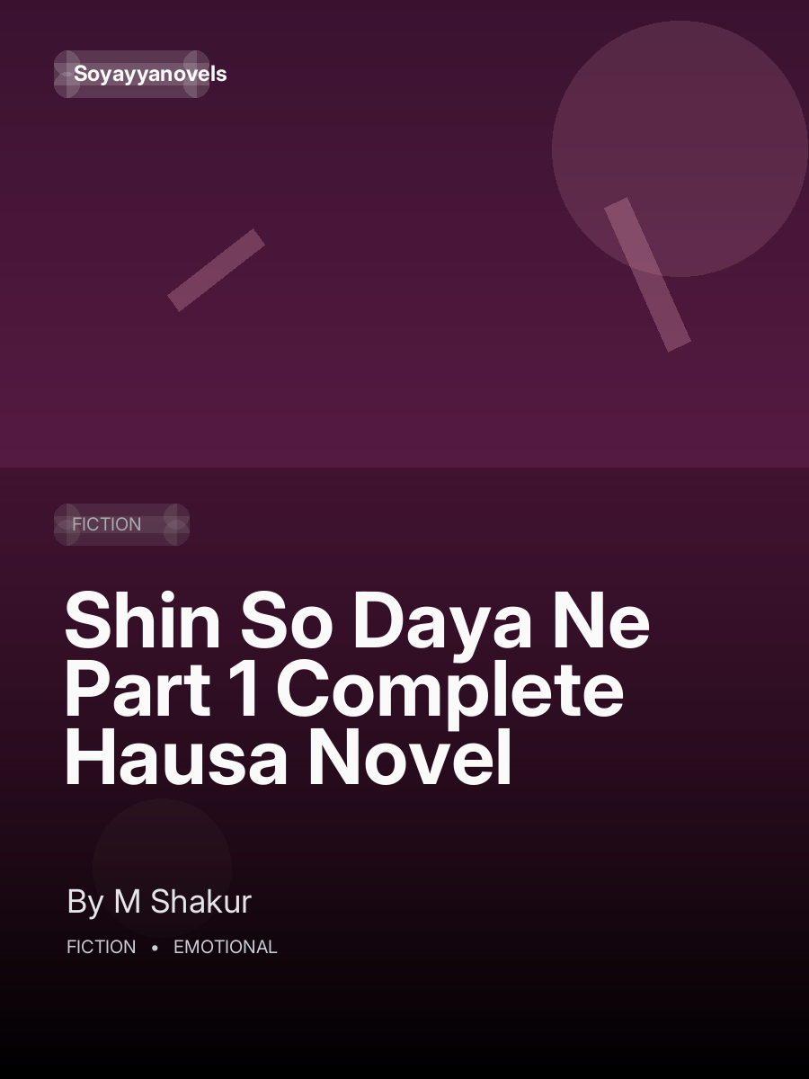 Shin So Daya Ne Part 1 Complete Hausa Novel